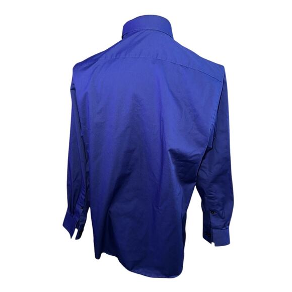 Michael Kors Blue Men's Dress Shirt Regular Fit Large - Picture 3 of 4
